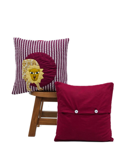 Gond Art Lion Cushion Cover