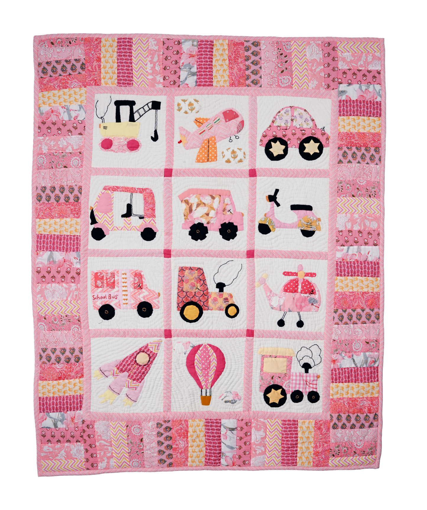 Pink Going Places Baby Quilt 🚀