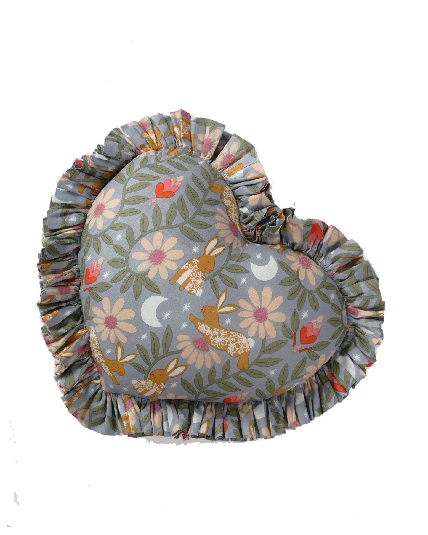 Moon Grey Heart Pillow
