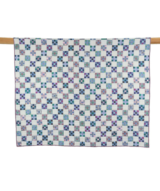 'Midnight Loom, In Checks' Patchwork King Size Quilt