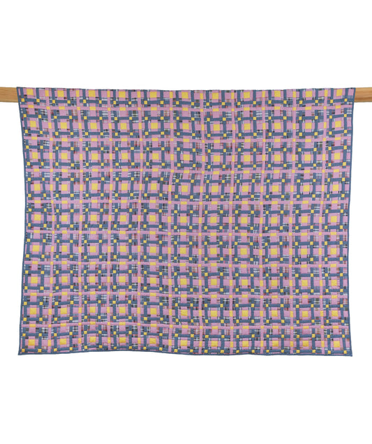 'Jhilmil, In Pink' Patchwork King Size Quilt