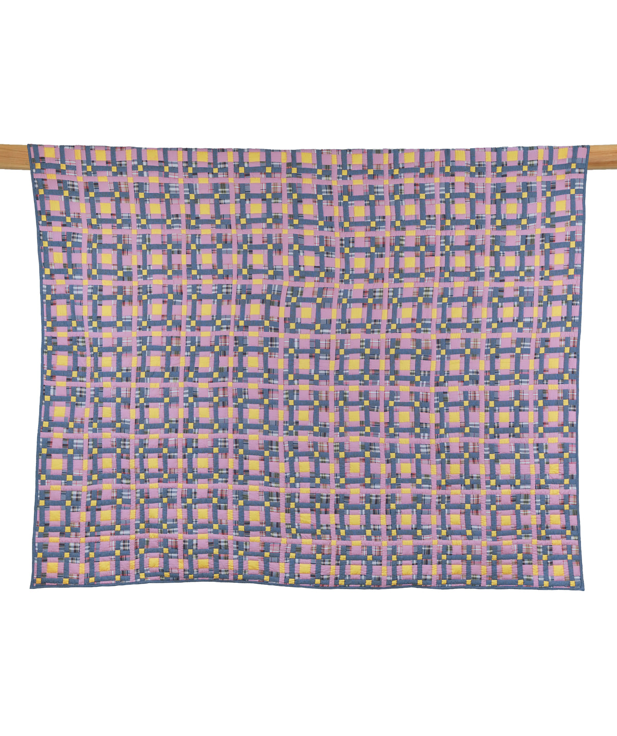 'Jhilmil, In Pink' Patchwork King Size Quilt Set